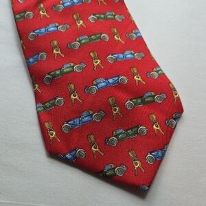 Paradox 100% Italian Silk Re Tie with Vintage Cars & Keys Pattern